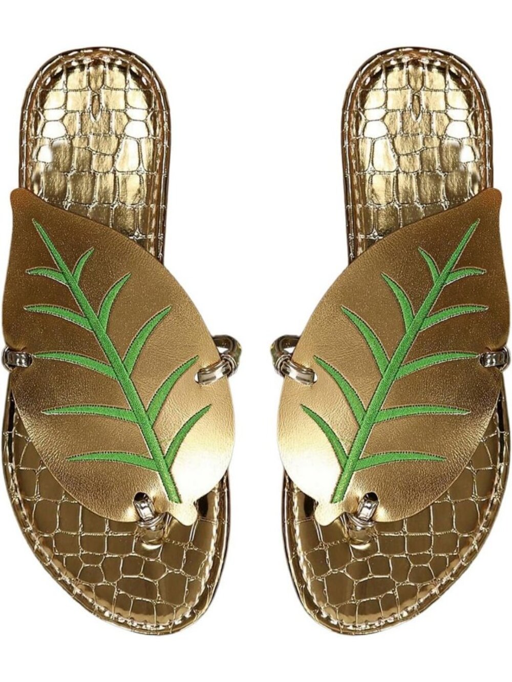 Boho Leaf Sandals for Women | Hawaiian Open Toe Flip Flops & Slippers